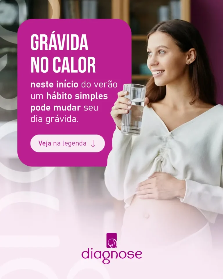 Post da clínica Diagnose com dicas para gestantes no calor